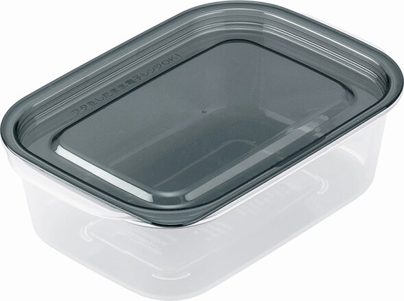 PP SEALING BOX SQ TIPE 600ML CLEAR BLACK 12.5×18.5×5.7