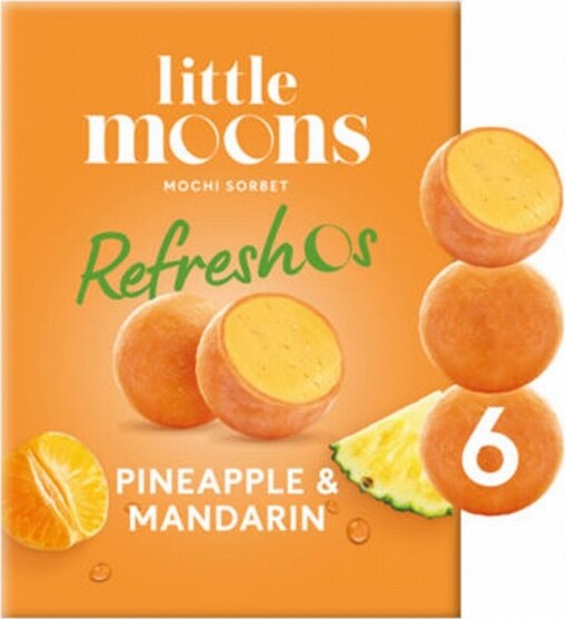 LITTLE MOONS MOCHI SORBET – PINEAPPLE & MANDARIN 6X32G