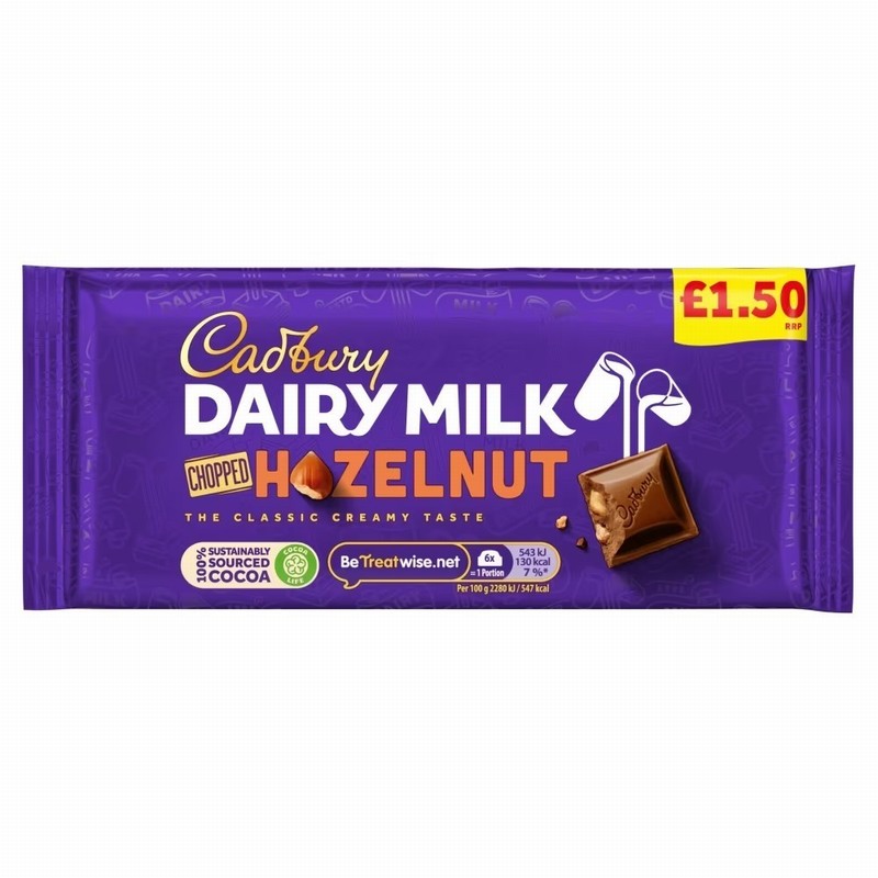 CADBURY DAIRY MILK HAZELNUT 95G £1.50