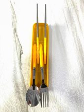BQ CUTLERY SET FOR CHILDREN – YELLOW (SPOON/FORK/CHOPSTICK)