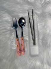 BQ CUTLERY SET FOR CHILDREN – PINK (SPOON/FORK/CHOPSTICK)
