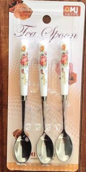 OMI KOREAN TEA SPOON – PINK & ORANGE ROSE (3PCS SET)