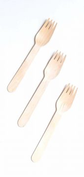 160X25MM DISPOSABLE WOODEN FORK 100PCS