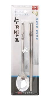 OMI KOREAN S/S SPOON & CHOPSTICK SET – CHERRY