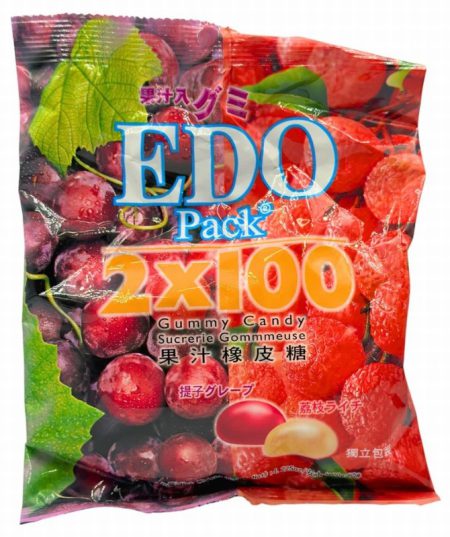 EDO GUMMY CANDY - LYCHEE/GRAPE120G