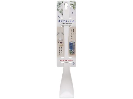 YK PLASTIC LONG SPOON - WHITE  (277X40X18MM)