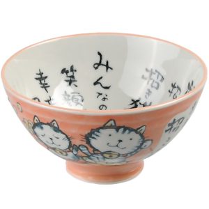 TDS LUCKY CAT BOWLS TAYO PINK 300ML