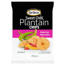 GRACE GLUTEN FREE SWEET CHILLI PLANTAIN CHIPS 85G