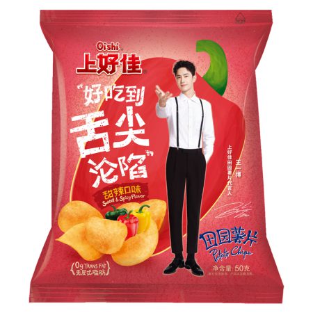 OISHI POTATO CHIPS SWEET & SPICY 50G