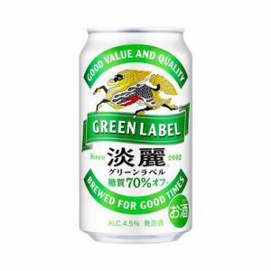 KIRIN GREEN LABEL LOWER SUGAR BEER (4.5%ALC)  350ML