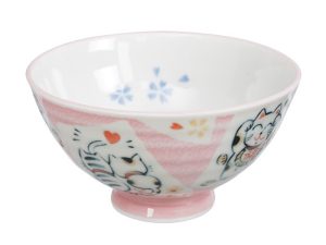 TDS KAWAII BOWLS LUCKY CAT PINK 300ML