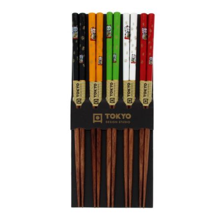 TDS CHOPSTICKS LUCKY CAT -5 COLOUR PAIR