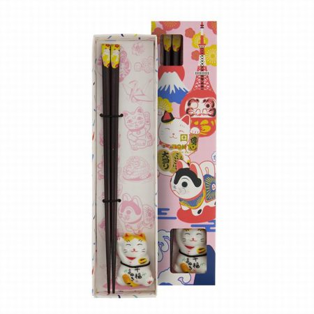TDS CHOPSTICKS GIFTSET AND REST LUCKY CAT C