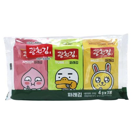 KAKAO FRIENDS KWANGCHEON DOSIRAK GREEN SEAWEED 3X4G